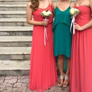 Coral long small dress